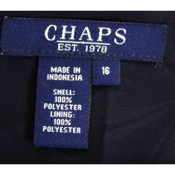 NWT CHAPS Woman Navy & White Floral Long Flowy Skirt Size 16 Zip Tropical Beach - Picture 10 of 12